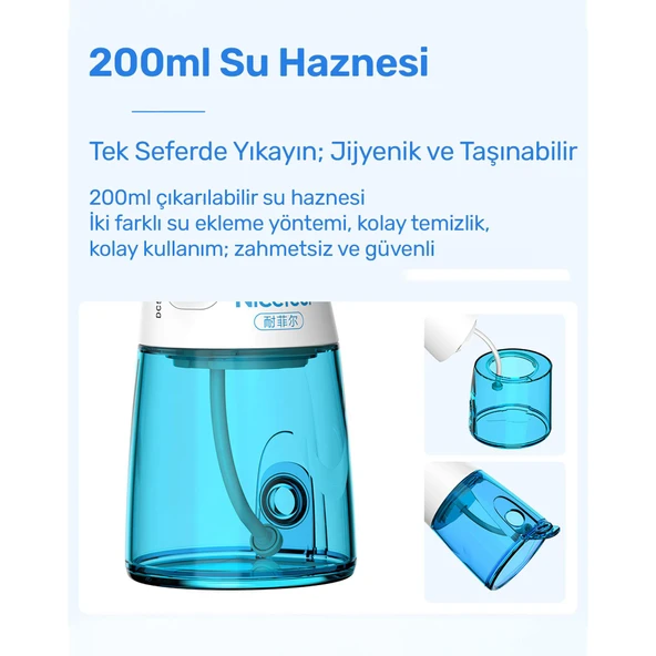 NPO Nicefeel NJ159 Profesyonel Sinüs Temizleme Şarjlı Taşınabilir Nazal Bakım Burun Duşu - 12