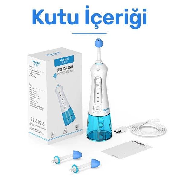 NPO Nicefeel NJ159 Profesyonel Sinüs Temizleme Şarjlı Taşınabilir Nazal Bakım Burun Duşu - 5