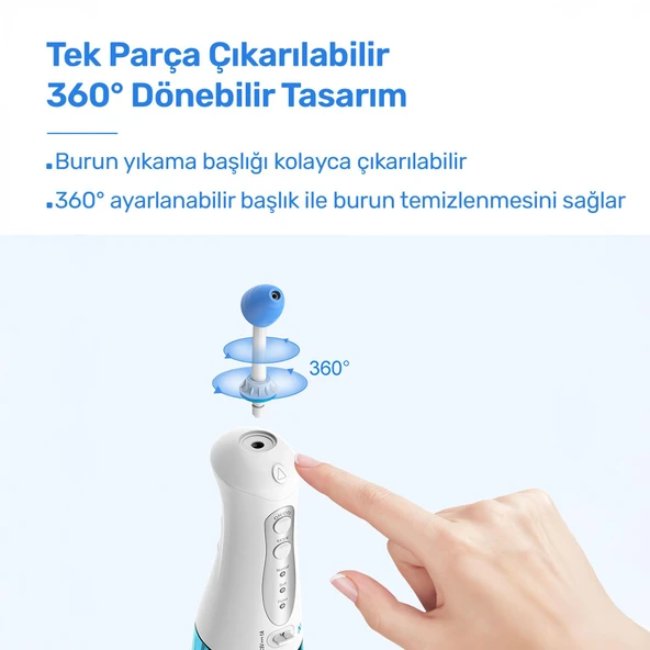 NPO Nicefeel NJ159 Profesyonel Sinüs Temizleme Şarjlı Taşınabilir Nazal Bakım Burun Duşu - 2