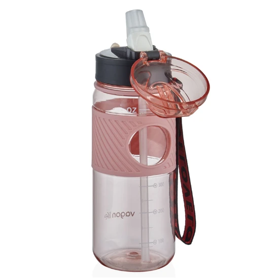 pipetli askılı 600 ml suluk vagon plastic bottle matara - 6