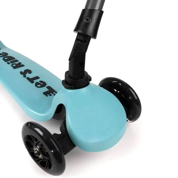 Let's Ride 3 Tekerlekli Katlanabilir Işıklı Scooter Turkuaz - 6