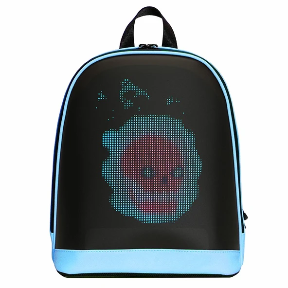 MİNİ SMART BAG Mavi Led Ekranlı Sırt Çantası, Motorcu Çantası