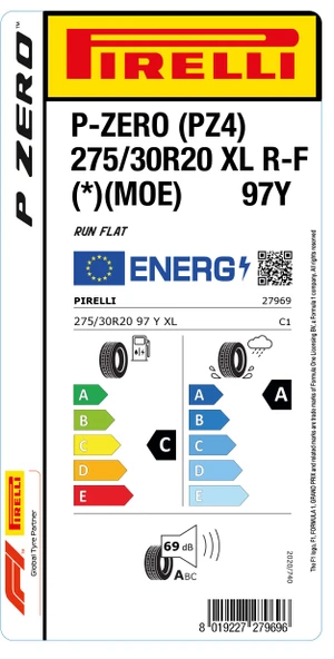 Pirelli 275/30R20 97Y Xl Rof Pzero Pz4 Moe C-A-69 Yaz Oto Lastiği (Üretim Yılı: 2024) - Resim 2