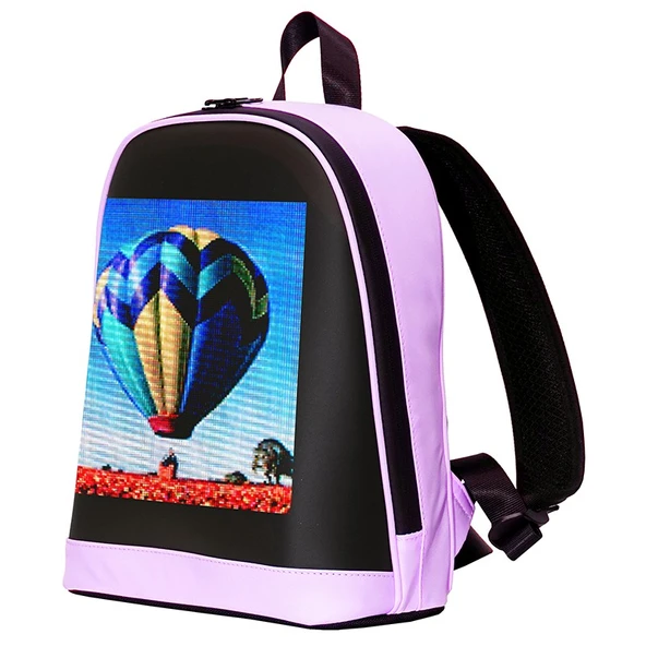 MİNİ SMART BAG Mor Led Ekranlı Sırt Çantası, Motorcu Çantası - 3