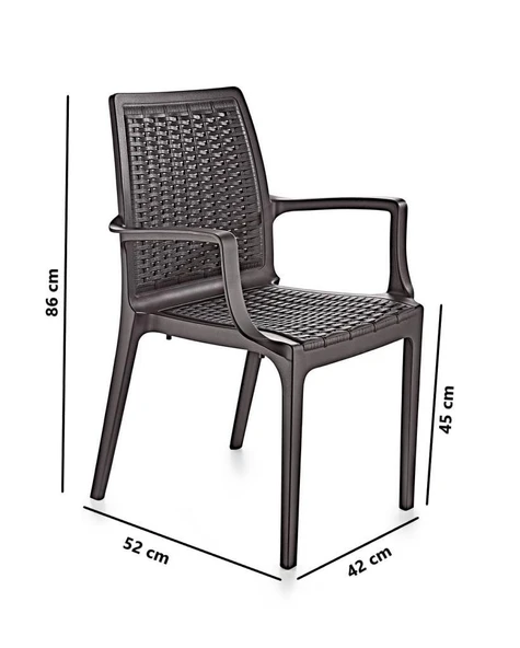 Omnipazar SY-2524 Örgü Desenli Rattan Bahçe Koltuk Sandalye 4'lü Set - 6
