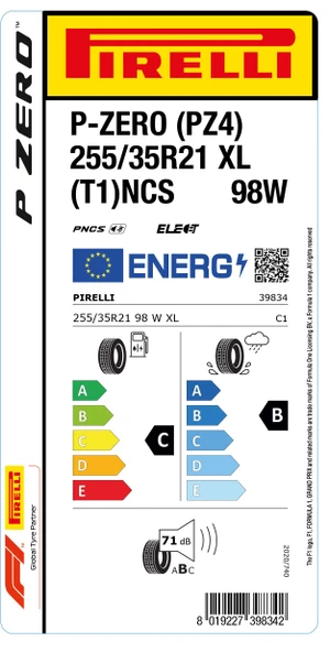 Pirelli 255/35R21 98W Xl T1Ncs Elt L.S. P-Zero Pz4 C-B-71 Yaz Oto Lastiği (Üretim Yılı: 2024) - 2