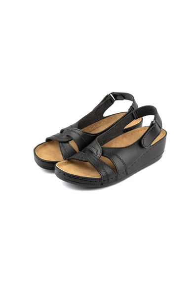 Roy Jones Kadın Ortopedik Anatomik Tabanlı Topuklu Konfor Modeli Anne Orta Yaş Genç Şık Sandalet Terlik - 2