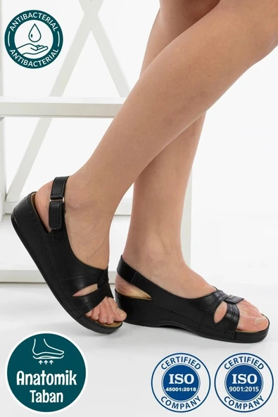 Roy Jones Kadın Ortopedik Anatomik Tabanlı Topuklu Konfor Modeli Anne Orta Yaş Genç Şık Sandalet Terlik