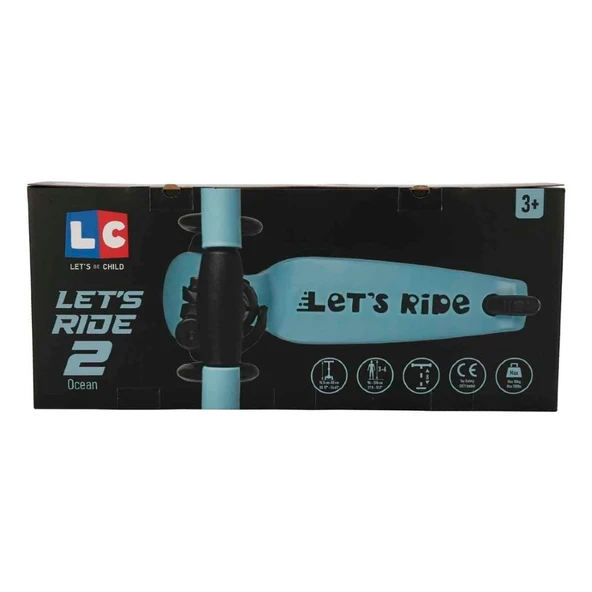 Let's Ride 3 Tekerlekli Katlanabilir Işıklı Scooter Turkuaz - 8