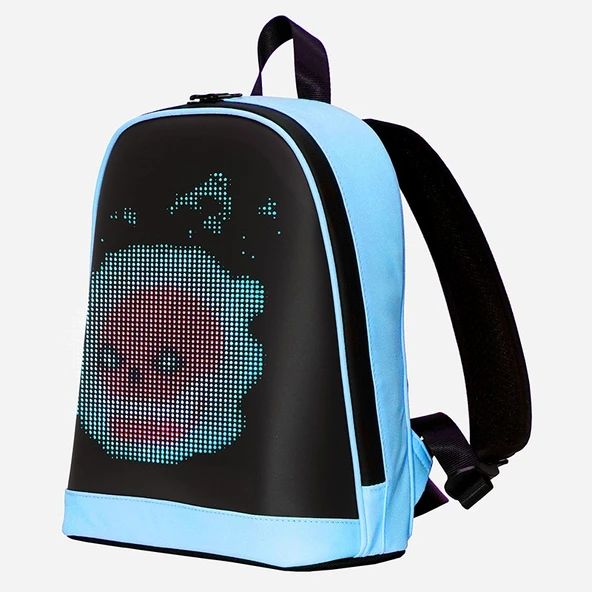 MİNİ SMART BAG Mavi Led Ekranlı Sırt Çantası, Motorcu Çantası - 3