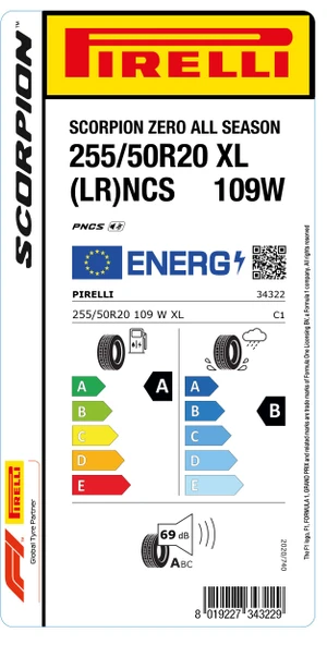 Pirelli 255/50R20 109W Xl S-Zero A/S Ncs Lr M+S A-B-69 4 Mevsim Suv Lastiği (Üretim Yılı: 2024) - Resim 2