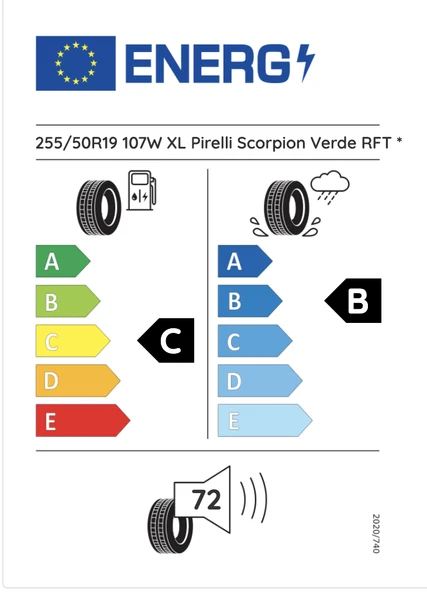 Pirelli 255/50R19 107W  Xl Rft Scorpıonverde * C-B-72 Yaz Suv Lastiği (Üretim Yılı: 2024) - 2