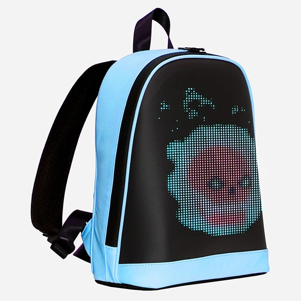 MİNİ SMART BAG Mavi Led Ekranlı Sırt Çantası, Motorcu Çantası - 2