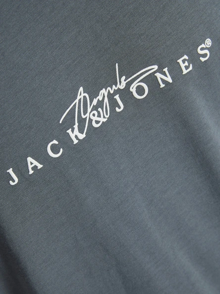 JACK JONES Yazı Detaylı Pamuklu Erkek Tişört 12273163 - Resim 2