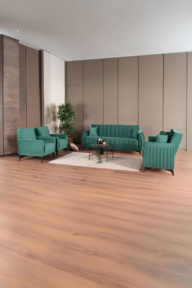 Kilim Mobilya Linda Koltuk Takımı 3 2 B B Yeşil