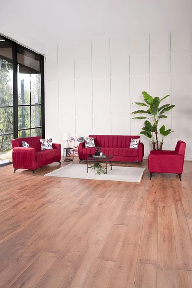 Kilim Mobilya Linda Koltuk Takımı 3 2 B Bordo