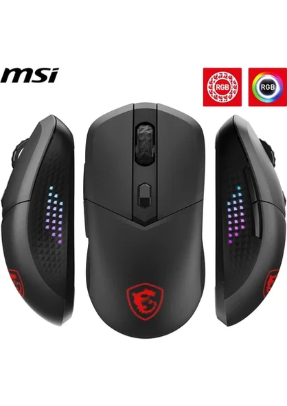 MSI Versa 300 Elite Wireless RGB Şarjlı Optik Kablolu/Kablosuz Oyuncu Mouse - 3