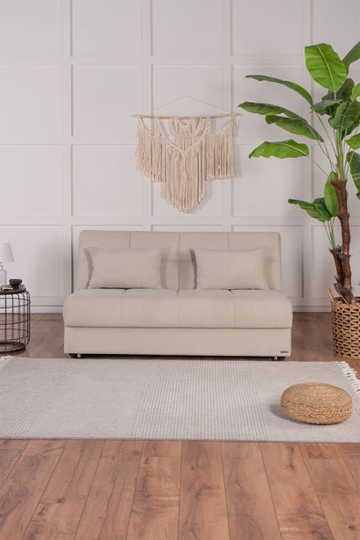 Kilim Mobilya Robin Kanepe Üç Kişilik Çift Kişilik Yatak Olabilen Kanepe Bej - 2