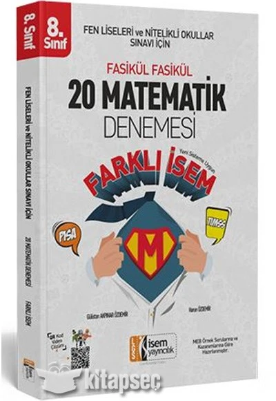 8. Sınıf LGS Matematik 20 Deneme Farklı İsem