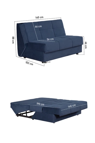 Kilim Mobilya Robin Iki Kişilik Yatak Olabilen Koltuk Kahverengi - Resim 2