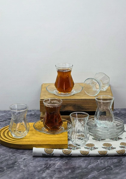 Lavinia 12 Parça Çay Seti - 6 Kişilik Çay Bardağı Takımı - 130 ML