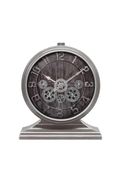 Efe Mark Premium Serisi Antik Eskitme Kadranlı Döner Çarklı 32x28 CM Ev ve Ofis Masa ve Duvar Saati Rakamlı Gri ürün görseli