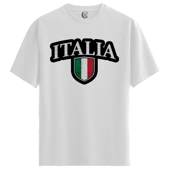 Italia Shield - %100 Pamuklu Kadın Beyaz Tişört - Premium Quality