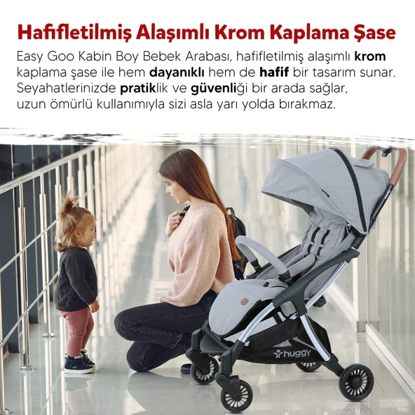 Huggy Easy Go Kabin Boy Otomatik Katlanır Bebek Arabası - 4