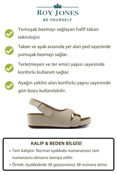 Roy Jones Kadın Ortopedik Anatomik Tabanlı Topuklu Konfor Modeli Anne Orta Yaş Genç Şık Sandalet Terlik - 5