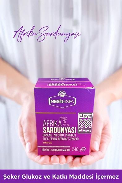 Mesir-i Şifa Afrika Sardunyası Macunu Ginseng Arı Sütü Propolis Zufa Geven Besbase Zencefil Ekstreli Macun 240g - 2