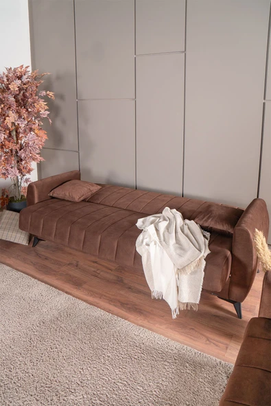 Kilim Mobilya Linda Koltuk Takımı 3 2 B B Kahverengi - 3