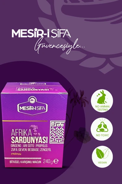Mesir-i Şifa Afrika Sardunyası Macunu Ginseng Arı Sütü Propolis Zufa Geven Besbase Zencefil Ekstreli Macun 240g - 3