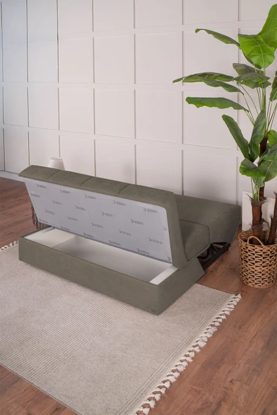 Kilim Mobilya Robin Kanepe Üç Kişilik Çift Kişilik Yatak Olabilen Kanepe Kahverengi - 4