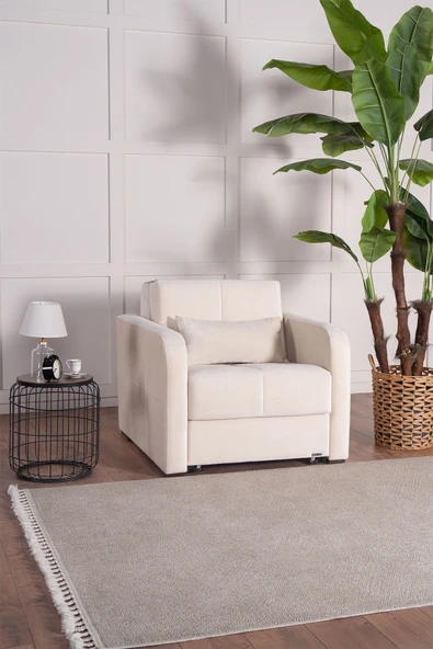 Kilim Mobilya Adonis Tekli Refakatçi Koltuğu Krem (tek Kişilik Yatak Olabilen Koltuk ) - 2