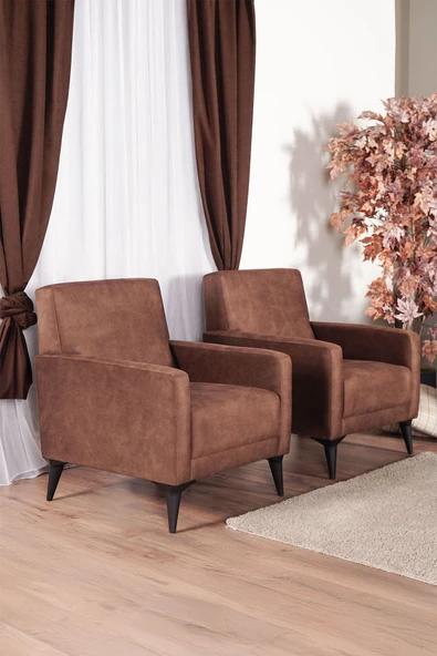 Kilim Mobilya Linda Koltuk Takımı 3 2 B B Kahverengi - 6