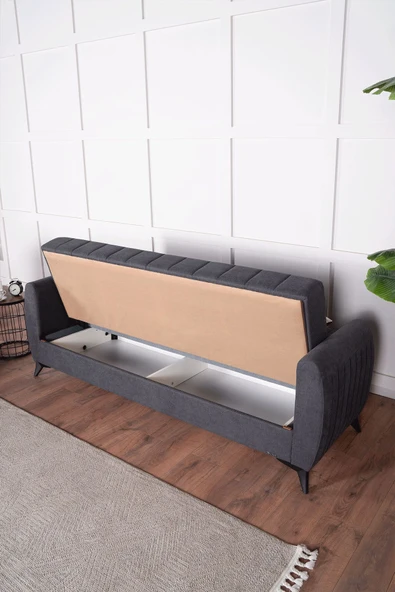 Kilim Mobilya Linda Üç Kişilik Kanepe Yüksek Ayaklı Gri - 4