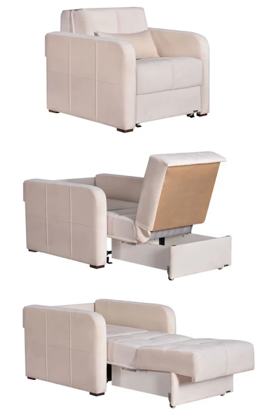 Kilim Mobilya Adonis Tekli Refakatçi Koltuğu Krem (tek Kişilik Yatak Olabilen Koltuk )