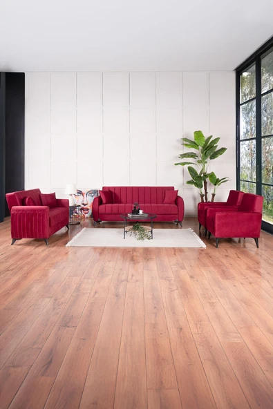 Kilim Mobilya Linda Koltuk Takımı 3 3 B B Bordo ürün görseli