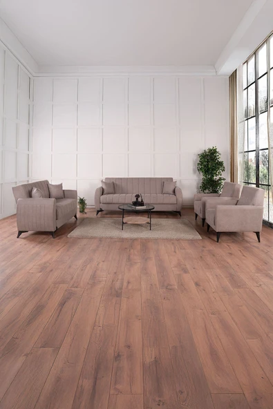 Kilim Mobilya Linda Koltuk Takımı 3 2 B B Açık Kahverengi