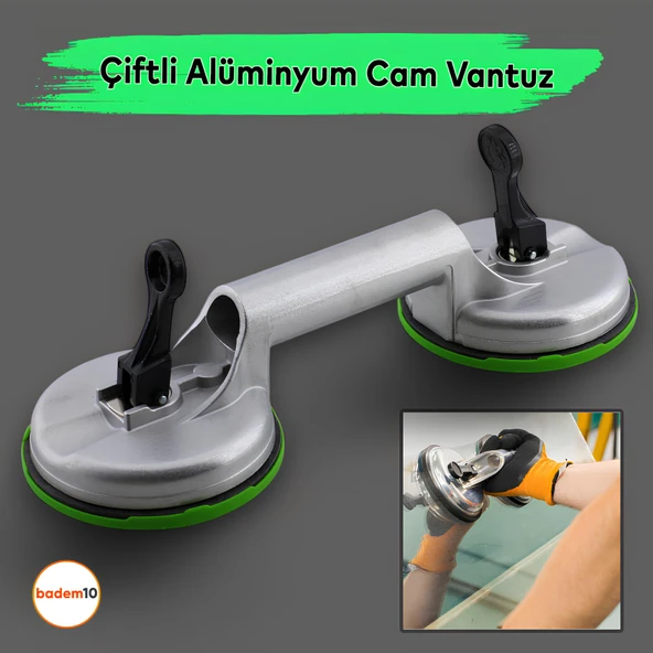 Çiftli Vantuz Cam Vakumlu Fayans Ahşap Tutucu Taşıma Araba Kaporta Göcük Çektirme 2'li Alüminyum