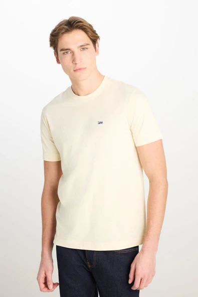 Lee Regular Fit Normal Kesim Bisiklet Yaka Ekru Tişört L60UFQ102
