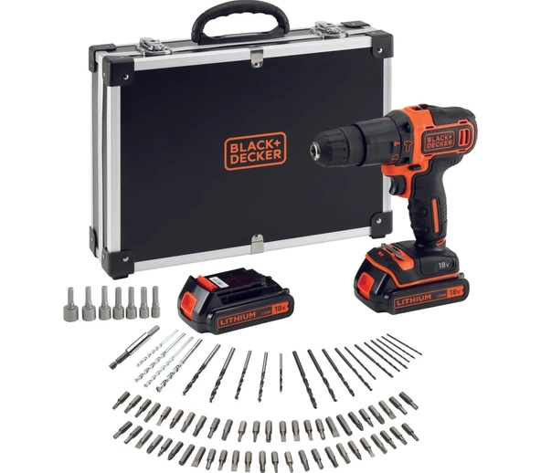 BLACK&DECKER BDCHD18BAFC 1.5 AH ÇİFT AKÜLÜ DARBELİ VİDALAMA MAKİNESİ