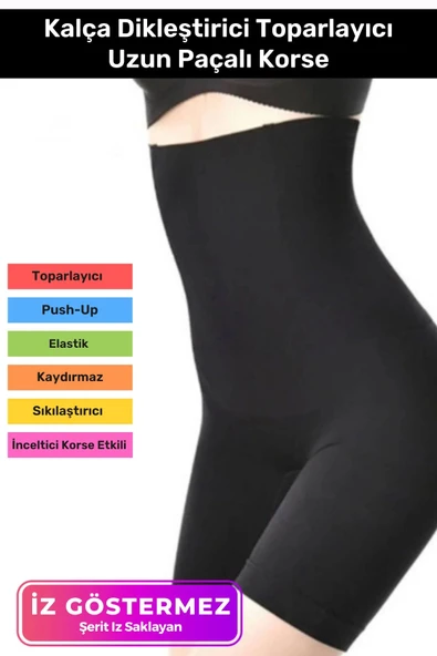 Kaymaz Yüksek Bel İnceltici Terlemeyi Önleyen Destekli İz Göstermeyen Uzun Paçalı Toparlayıcı Korse ürün görseli 1