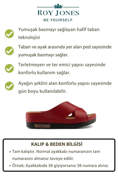 Roy Jones Kadın Ortopedik Anatomik Tabanlı Konfor Modeli Şık Rahat Günlük Topuklu Dışarı & Ev Içi Terliği - 4
