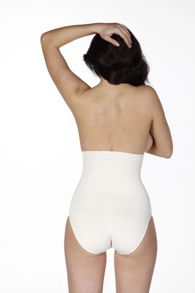 İz Göstermeyen Bırakmayan Toparlayıcı Kaymayı Önleyen Silikon Masaj Özellikli Yüksek Bel Slip Korse - Resim 3