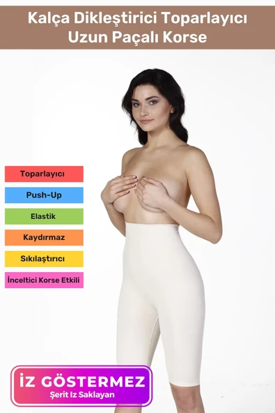 Kaymaz Yüksek Bel İnceltici Terlemeyi Önleyen Destekli İz Göstermeyen Uzun Paçalı Toparlayıcı Korse ürün görseli 1
