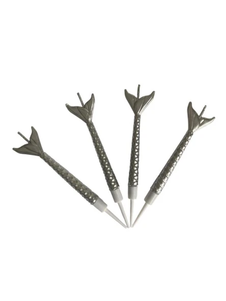 Deniz Kızı Renkli Gümüş Mum 11 cm