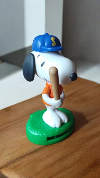 vintage snoopy beyzbol sopalı figür oyuncak 11 cm - 2