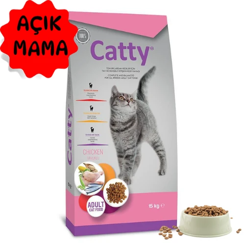 Catty tavuklu 2 kg Yetişkin Kedi Maması - Açık Paket