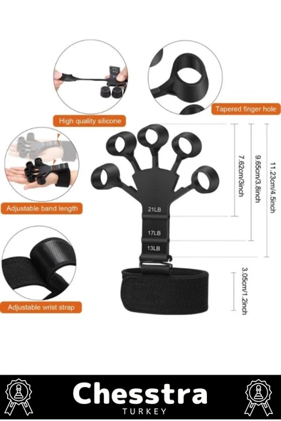 Spor Parmak El Bilek Kol Güçlendirici Kas Geliştirici Fizik Tedavi Kavrama Silikon Örümcek Lastik - 3